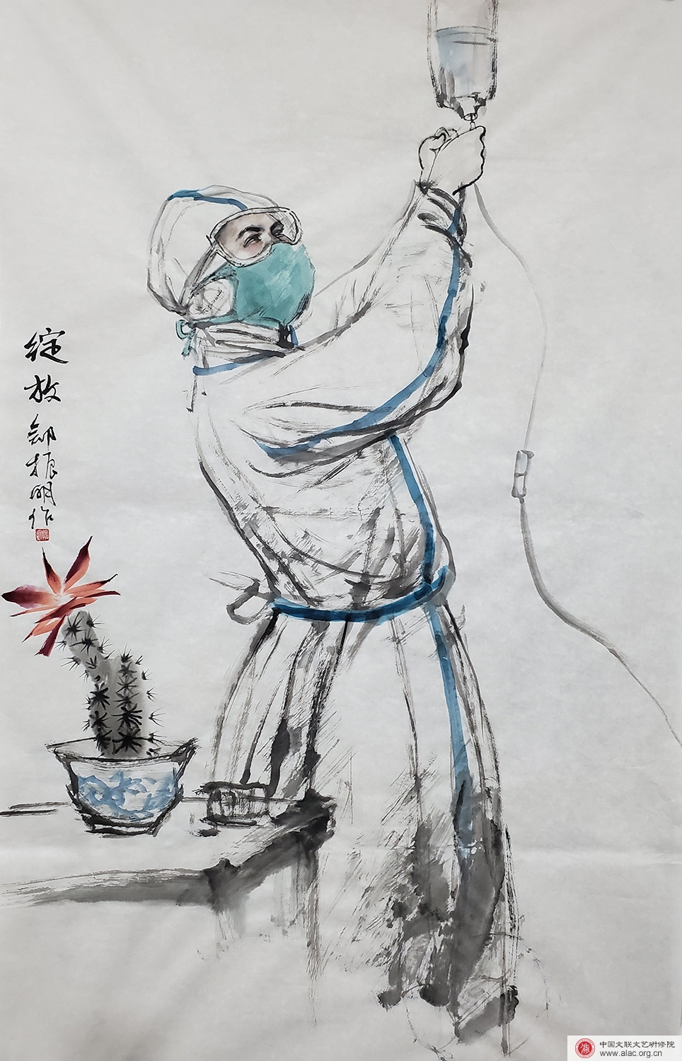 防疫国画作品一等奖图片